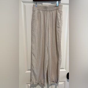 Beige Linen Wide-Leg Pants Old Navy size small
